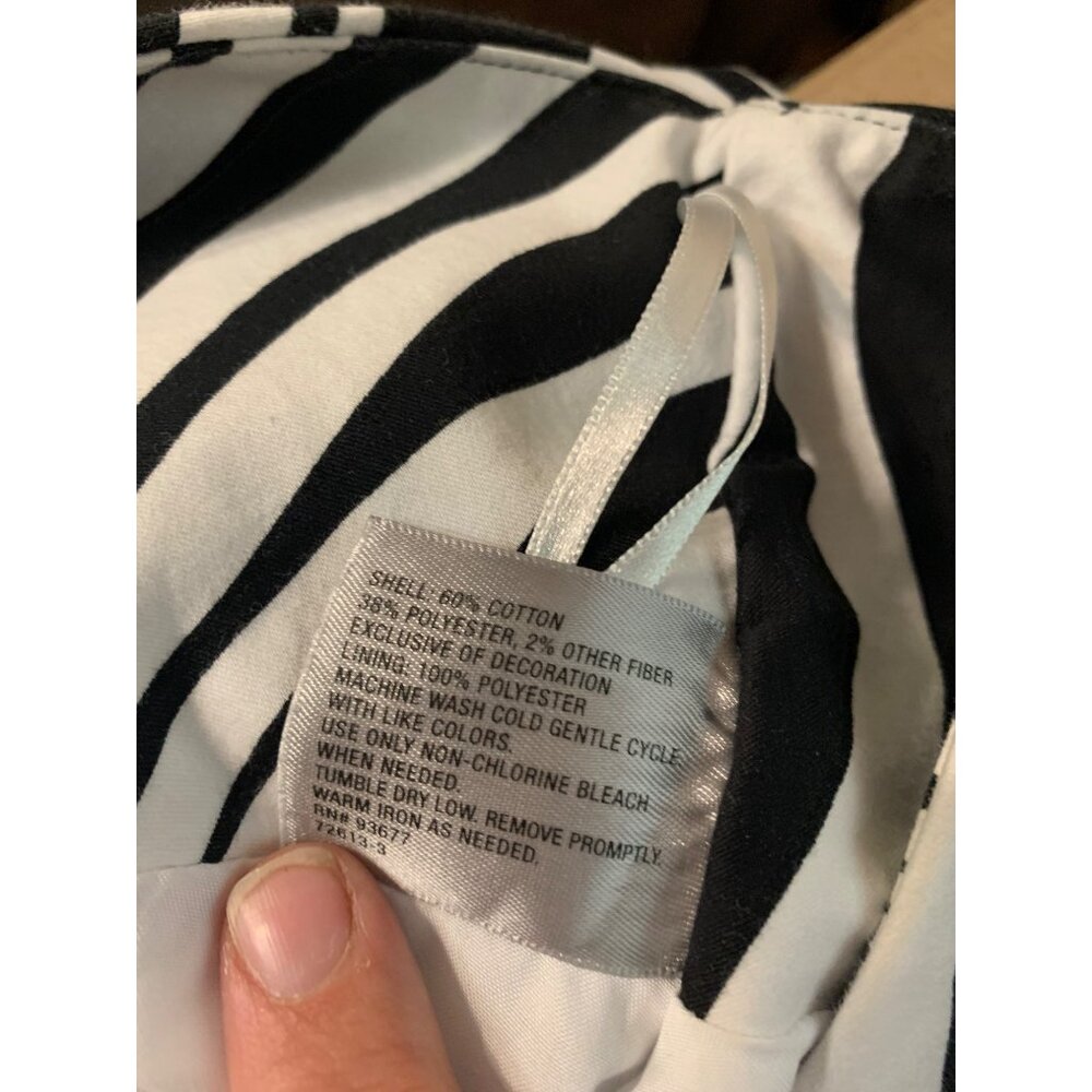 Worthington Zebra Print Skirt Y2K Animal Pleated Business Casual BlackWhite Sz 6 - Picture 5 of 5